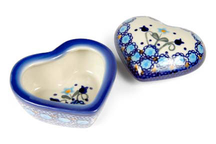 Savannah Small Heart Box Polish Pottery