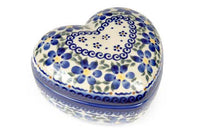 Spring Blossom Large Heart Box Polish Pottery
