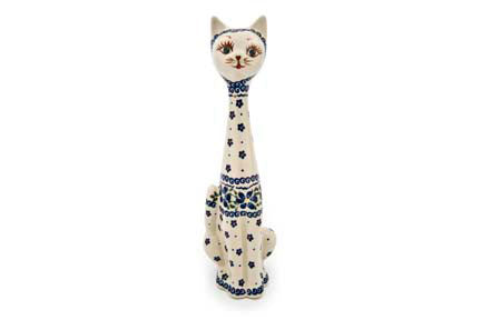 Spring Blossom Large Cat Polish Pottery