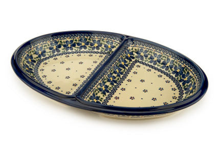Spring Blossom Large Divided Dish Polish Pottery