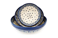 Spring Blossom 3 Piece Serving Bowl Set Polish Pottery