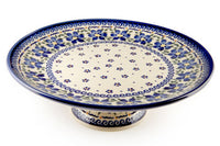Spring Blossom Cake Plate Polish Pottery
