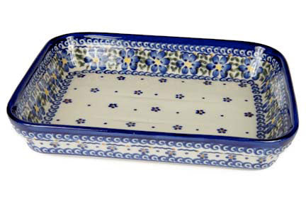 Spring Blossom Small Rectangular Baker Polish Pottery