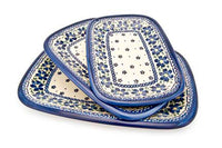 Spring Blossom 3 Piece Rectangular Serving Set Polish Pottery