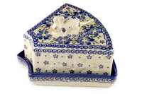 Spring Blossom Cheese Dish with Mouse Polish Pottery