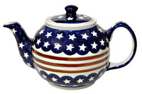 Stars & Stripes Medium Teapot Polish Pottery