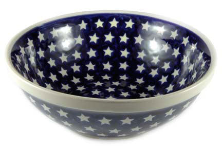 Stars Large Serving Bowl Polish Pottery