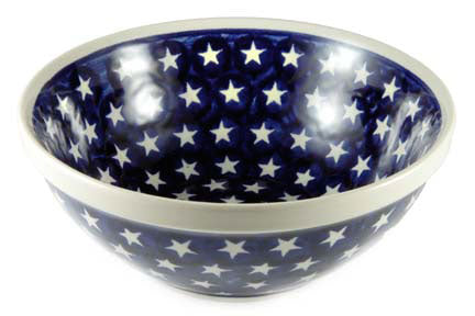 Stars Medium Serving Bowl Polish Pottery