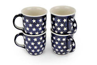 Stars 4 Piece Mug Set Polish Pottery