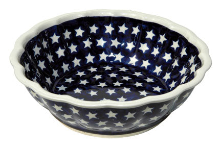 Stars Large Scallop Bowl Polish Pottery