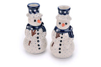 Snowman Candlestick Pair Polish Pottery
