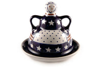 Stars & Stripes Small Cheese Lady Polish Pottery