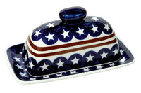 Stars & Stripes Butter Dish Polish Pottery