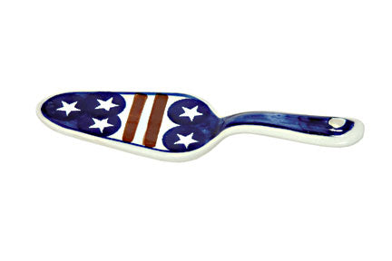 Stars & Stripes Cake Server Polish Pottery