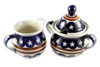 Stars & Stripes Cream & Sugar Set Polish Pottery