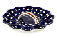 Stars & Stripes Egg Plate Polish Pottery