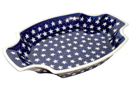 Stars & Stripes Large Serving Tray Polish Pottery