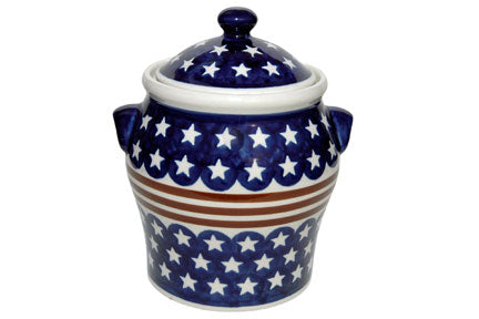 Stars & Stripes Large Canister Polish Pottery