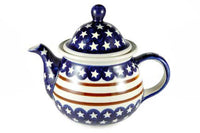 Stars & Stripes Large Teapot Polish Pottery