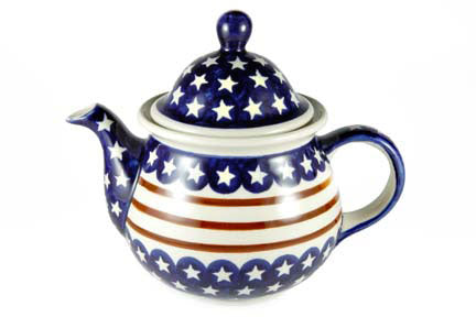 Stars & Stripes Large Teapot Polish Pottery