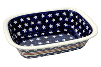 Stars & Stripes Loaf Baker Polish Pottery