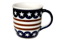 Stars & Stripes Plain Coffee Mug Polish Pottery