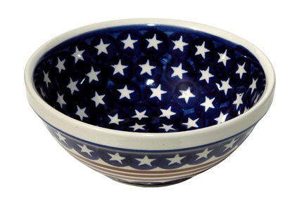 Stars & Stripes Small Serving Bowl Polish Pottery