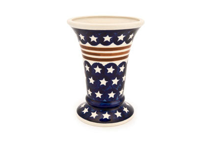 Stars & Stripes Small Vase Polish Pottery