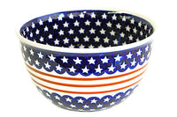 Stars & Stripes Large Mixing Bowl Polish Pottery
