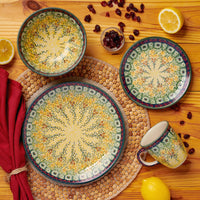 Sunshine Grotto 16 Piece Dinner Set Polish Pottery