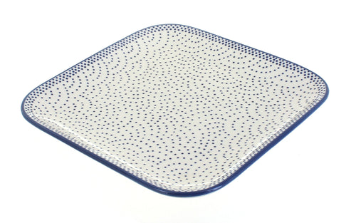Polish Pottery Small Dots Square Lunch Plate