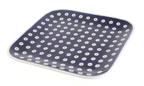 Polish Pottery Dots Square Lunch Plate