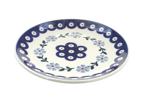 Polish Pottery Blue Violet Dessert Plate