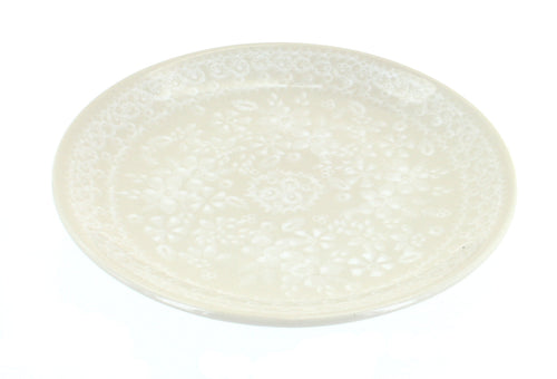Polish Pottery White Lace Dessert Plate