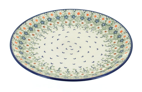 Polish Pottery Green Daisy Dinner Plate