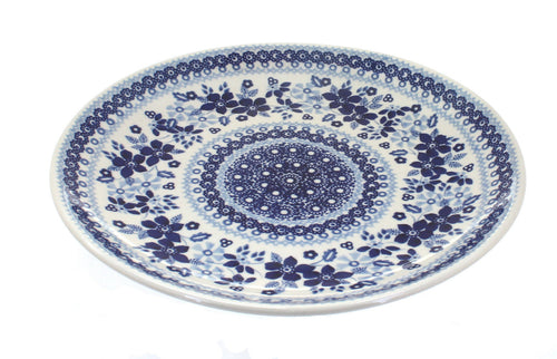 Polish Pottery Vintage Blue Daisy Dinner Plate