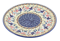 Polish Pottery Blue Butterfly Dinner Plate