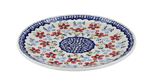 Polish Pottery Red Poppy Lunch Plate