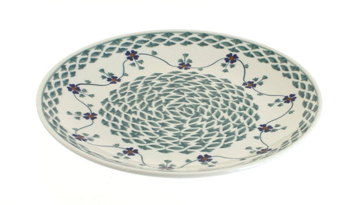 Polish Pottery Sage Floral Lunch Plate