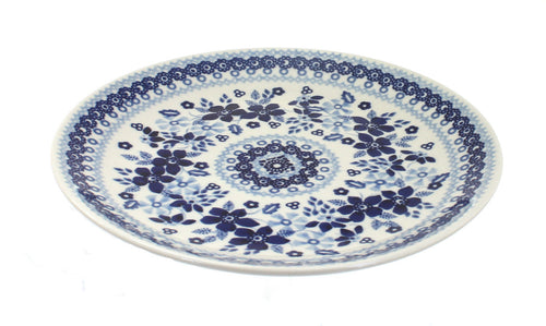 Polish Pottery Vintage Blue Daisy Lunch Plate