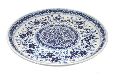 Polish Pottery Vintage Blue Daisy Large Dinner Plate