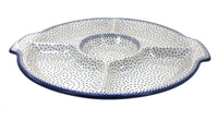 Polish Pottery Small Dots Chip & Dip Plate