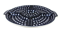 Polish Pottery Dots Chip & Dip Plate