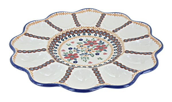 Red Daisy Egg Plate