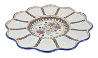 Polish Pottery Red Daisy Egg Plate