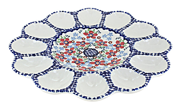 Red Poppy Egg Plate