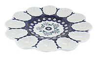 Polish Pottery Blue Violet Egg Plate