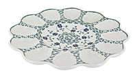 Polish Pottery Sage Floral Egg Plate