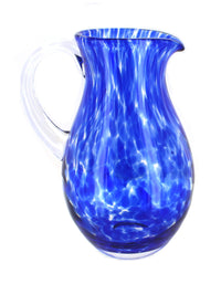 Polish Pottery Cobalt Confetti Glass Pitcher