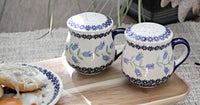 Tulip Salt & Pepper Shakers with Handles Polish Pottery